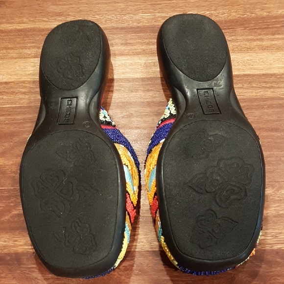 Chico's Red and Pink Mules Vibrant Summer Slip-Ons - Picture 5 of 8